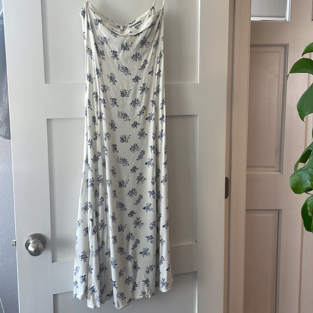 Reformation Vollare White Floral Midi Dress